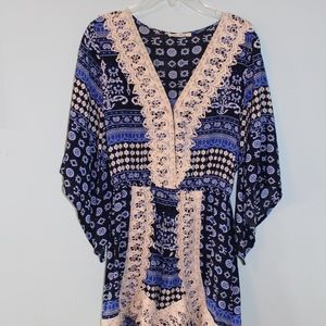 Blue Romper with Lace - One Story